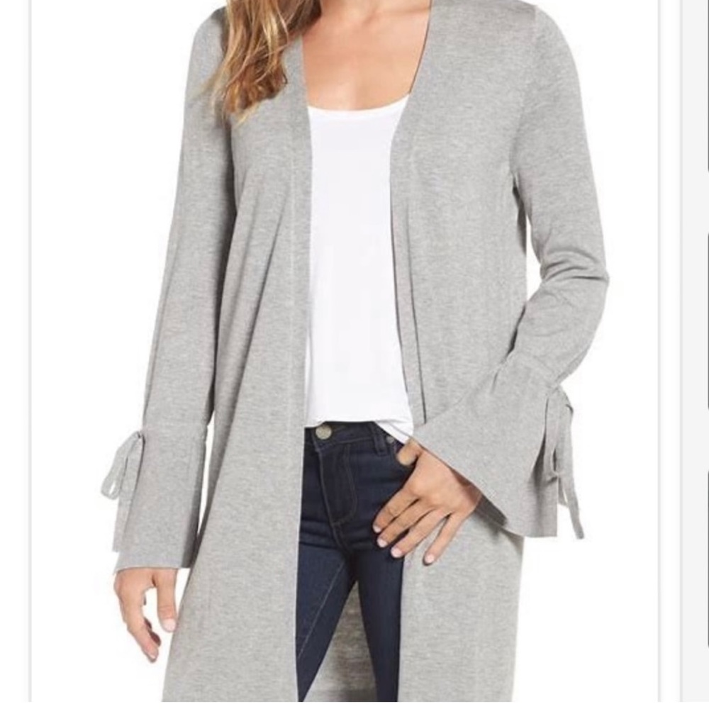 Halogen Long Cardigan With Bell Sleeves Size Small
